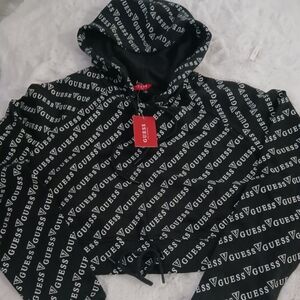 GUESS Monochrome Logo Print Hoodie